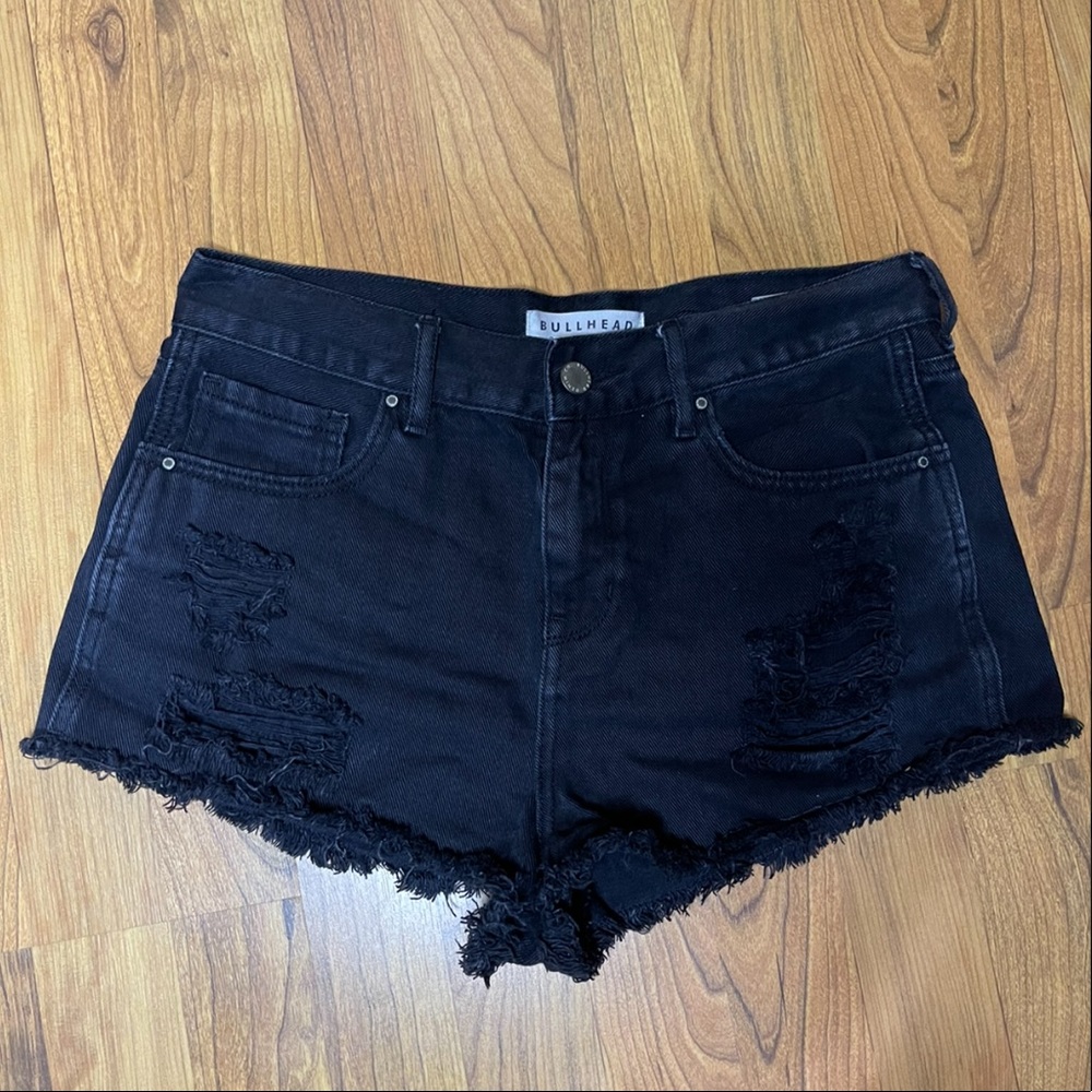 Black jean shorts